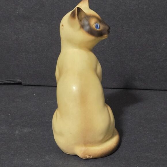 Vintage Japan MCM Siamese Cat Salt Shaker Blue Rhinestone Eyes - Picture 3 of 9
